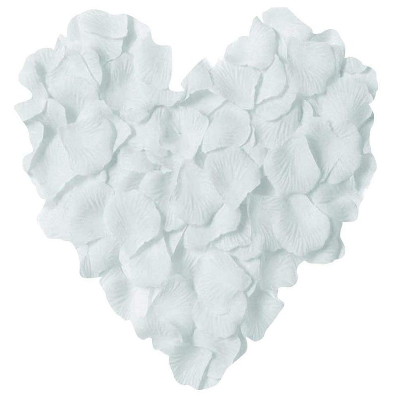 LZXD 1000 Pieces White Artificial Silk Rose Petals Flower Decoration Wedding Party Color White - Image 1